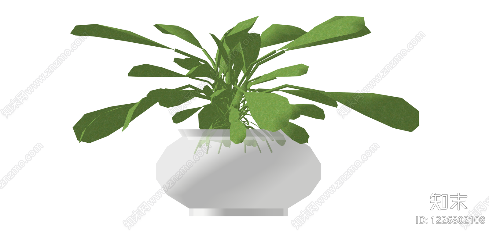 白模带盆绿植SU模型下载【ID:1226802108】
