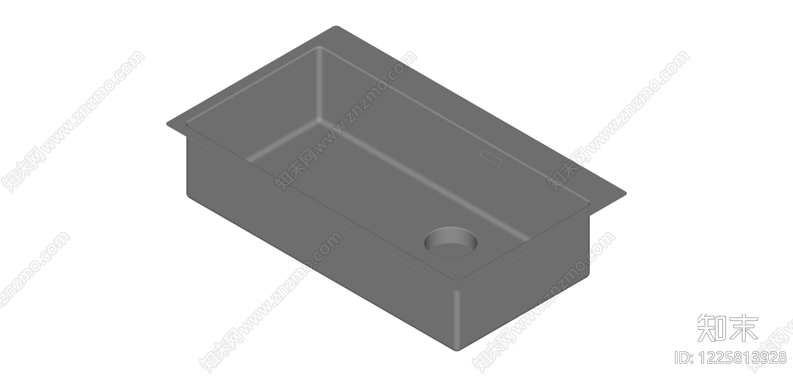 灰色下挂式水槽组件SU模型下载【ID:1225813928】