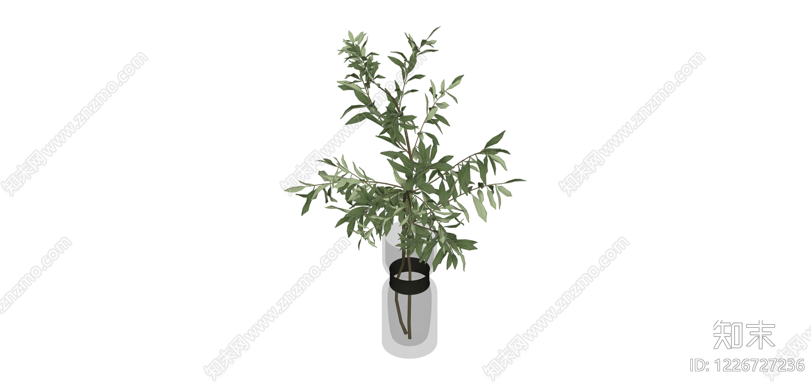 花瓶绿植组合SU模型下载【ID:1226727236】