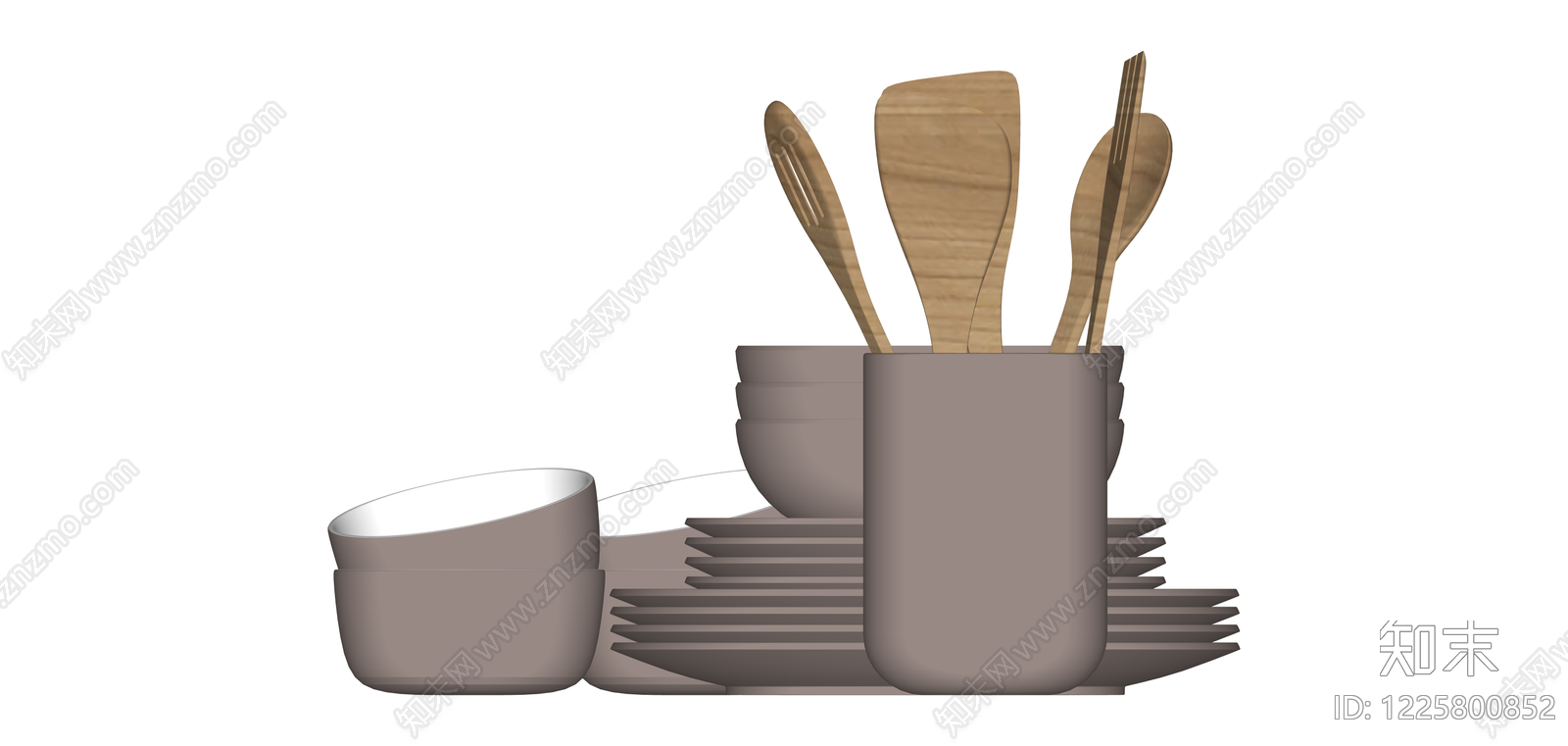餐具厨具组合SU模型下载【ID:1225800852】