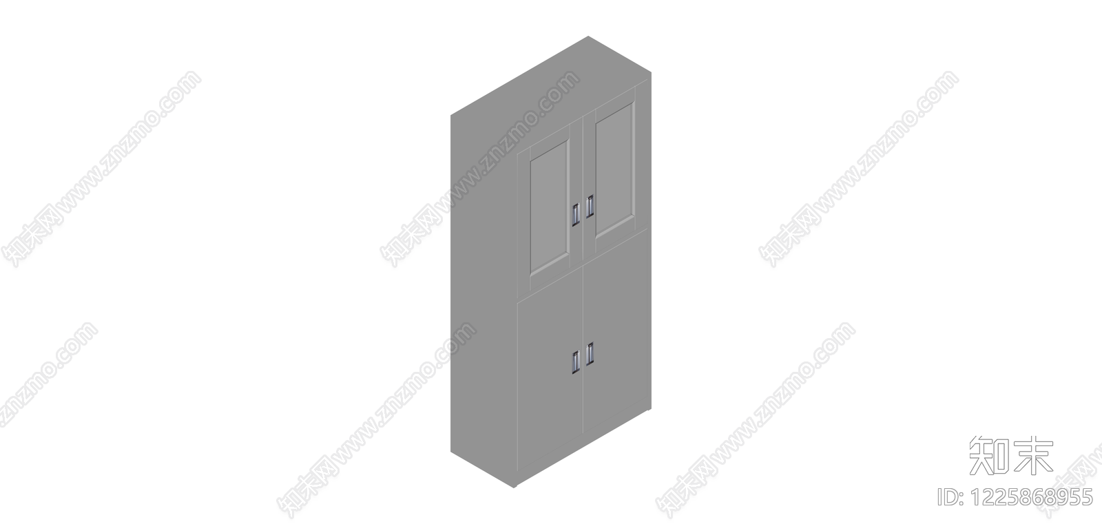 灰色双门储物柜SU模型下载【ID:1225868955】