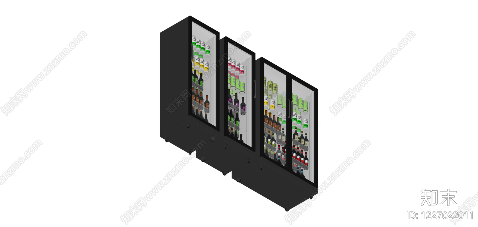 商用饮料展示冰柜组合SU模型下载【ID:1227022011】