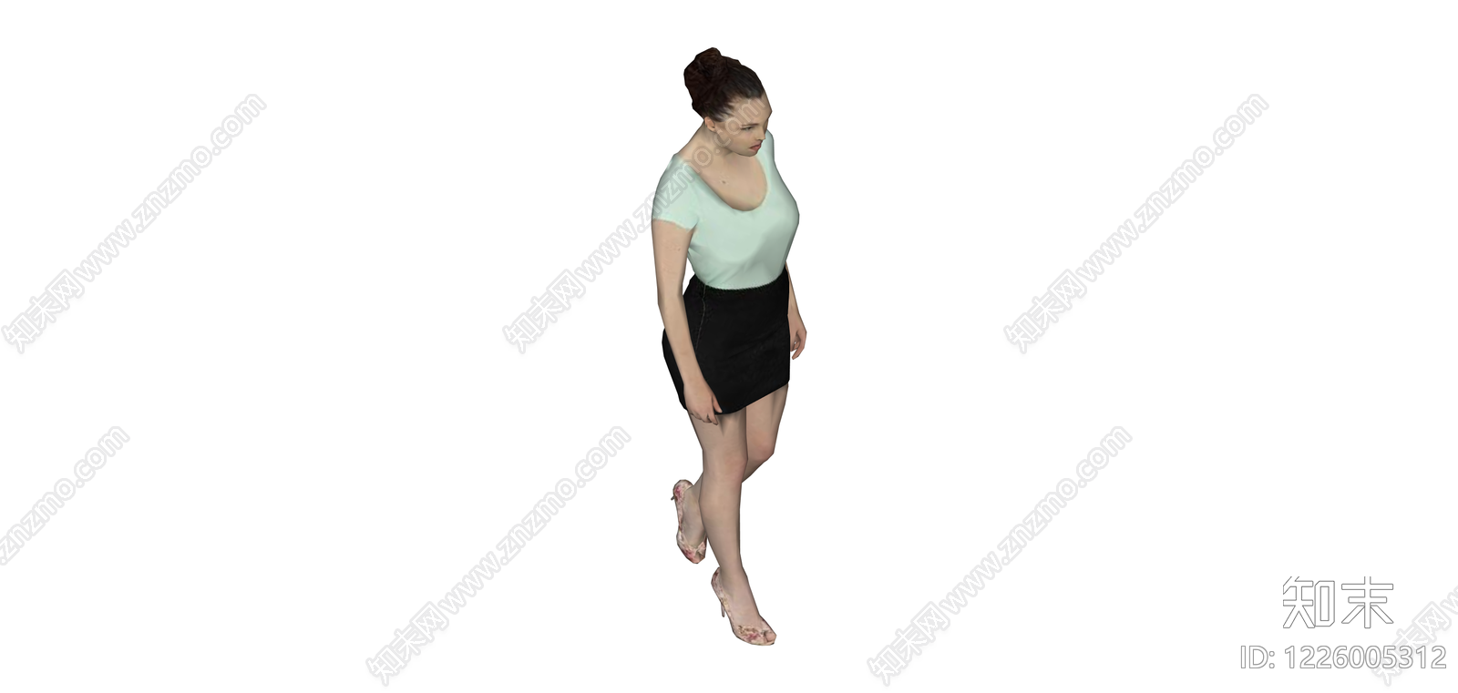站立女性人物模型SU模型下载【ID:1226005312】