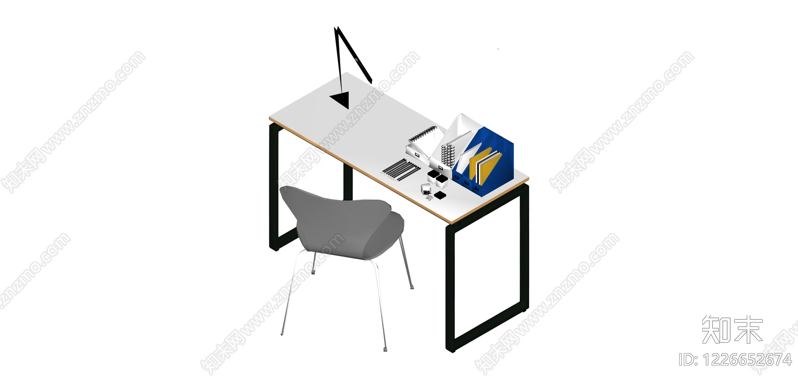 办公桌椅组合模型SU模型下载【ID:1226652674】