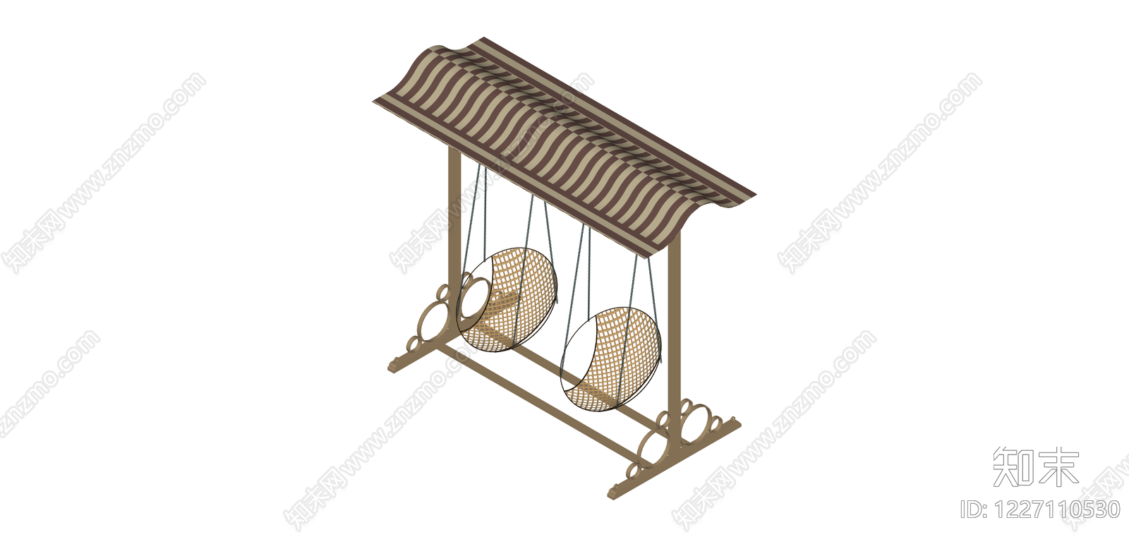 双座藤编秋千椅SU模型下载【ID:1227110530】