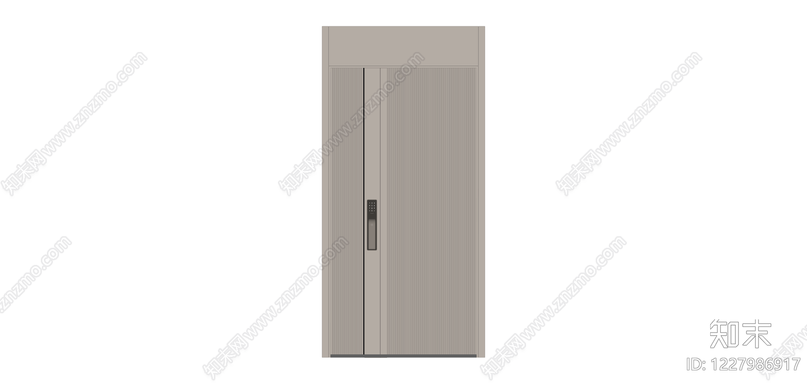 现代竖纹入户门SU模型下载【ID:1227986917】