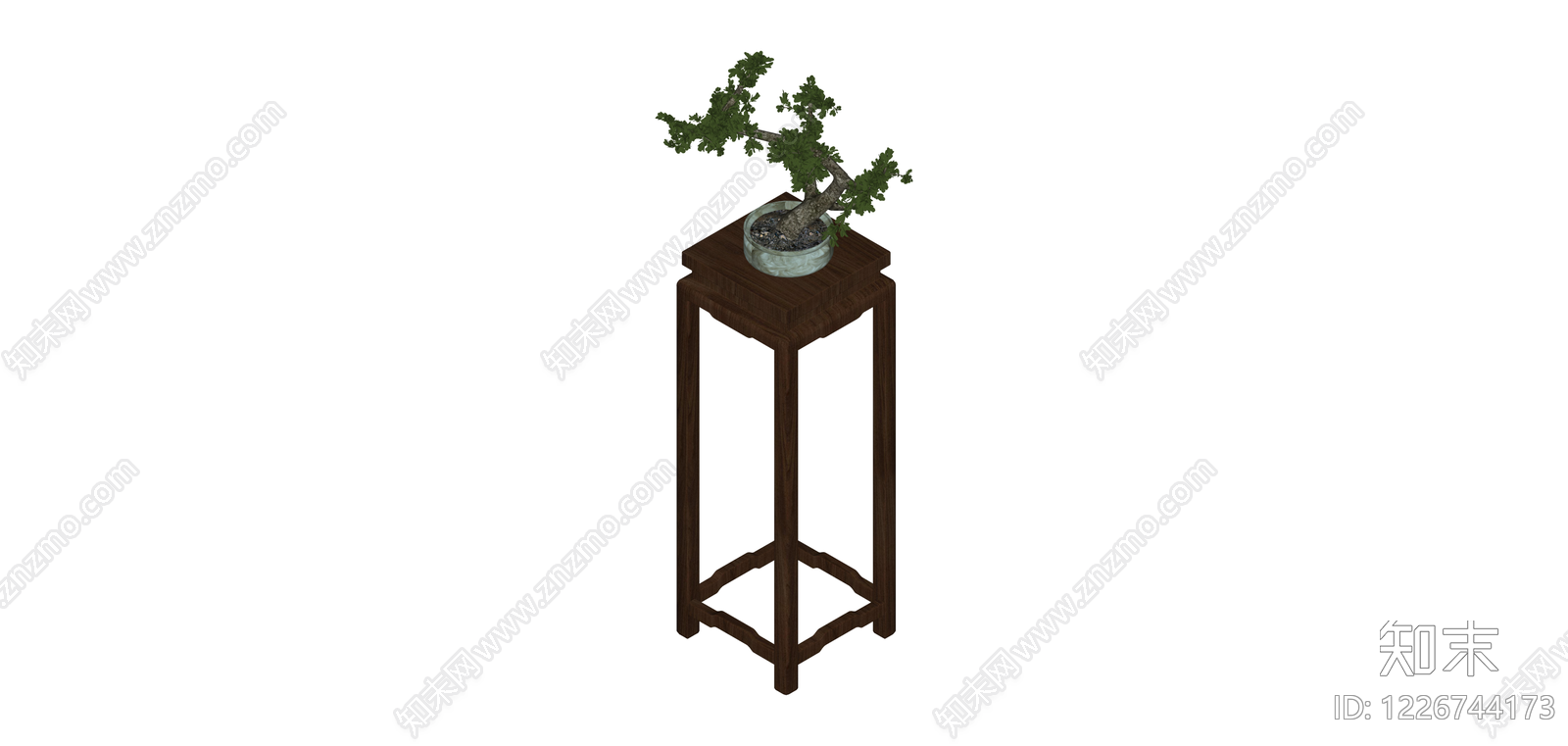 盆栽盆景花架SU模型下载【ID:1226744173】