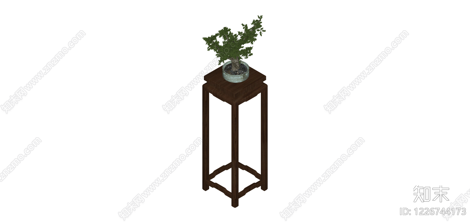盆栽盆景花架SU模型下载【ID:1226744173】