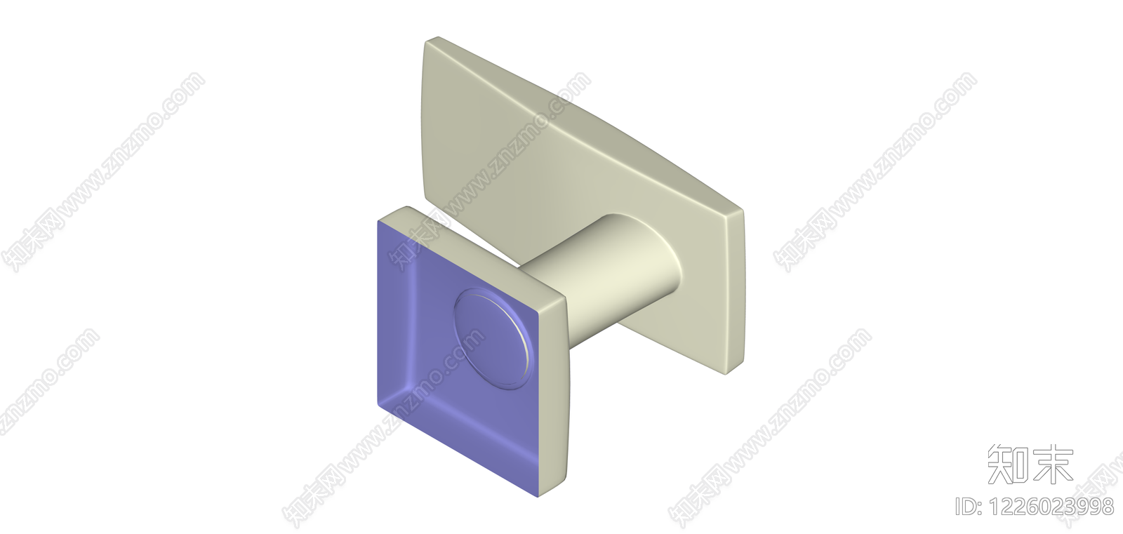 米色弧形门把手SU模型下载【ID:1226023998】