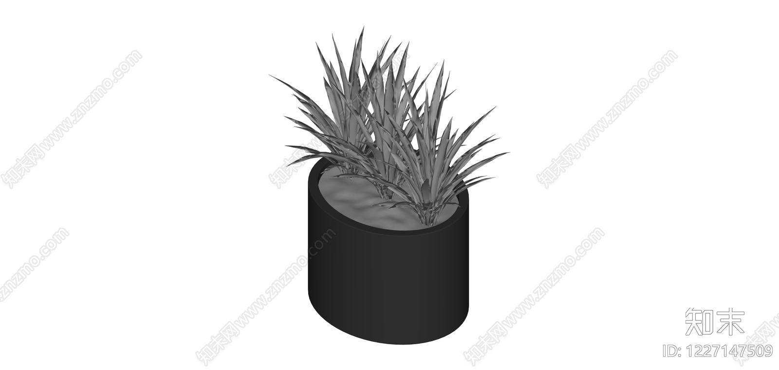 方形盆栽绿植模型SU模型下载【ID:1227147509】