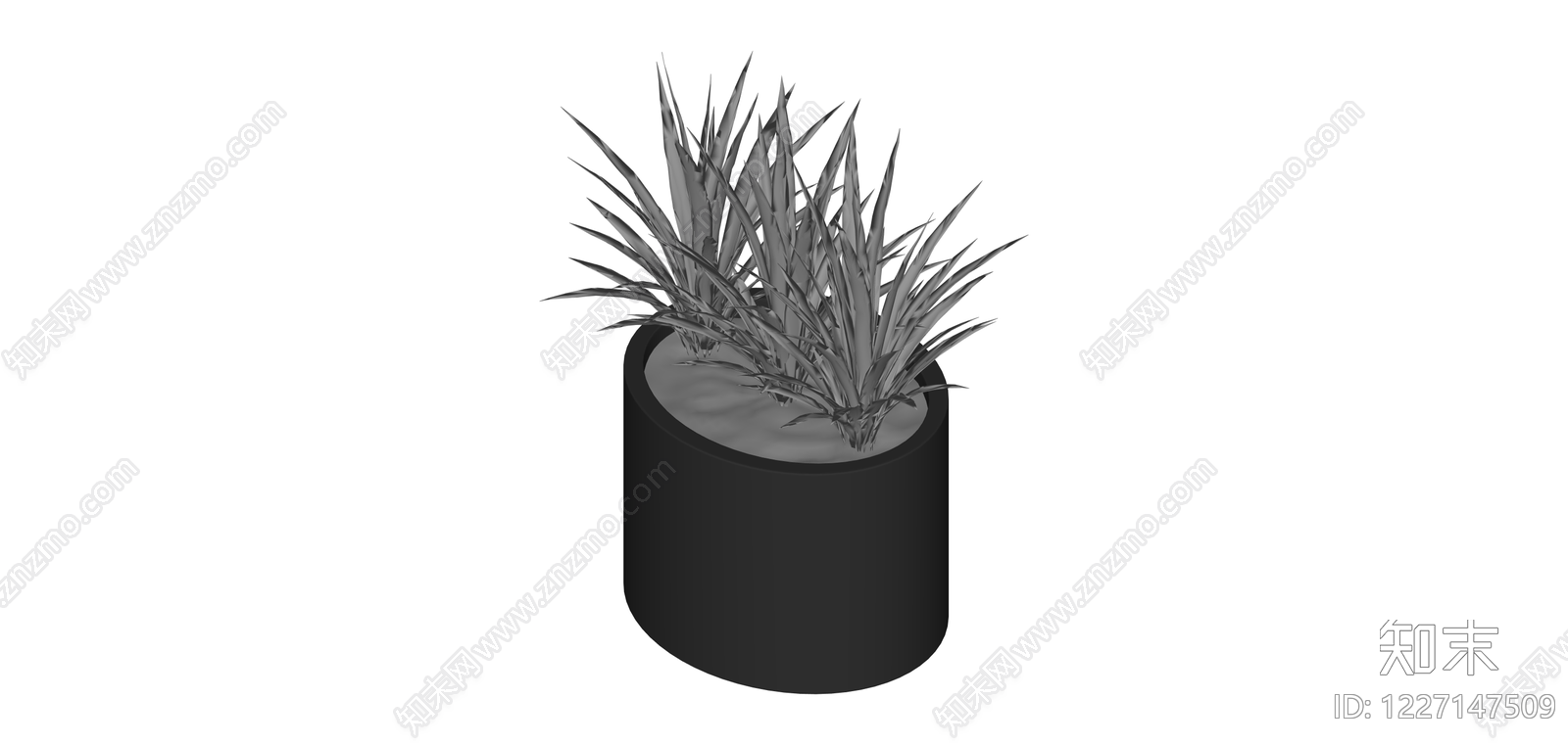 方形盆栽绿植模型SU模型下载【ID:1227147509】