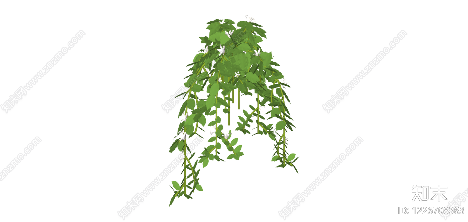 带花垂吊绿植模型SU模型下载【ID:1226708363】