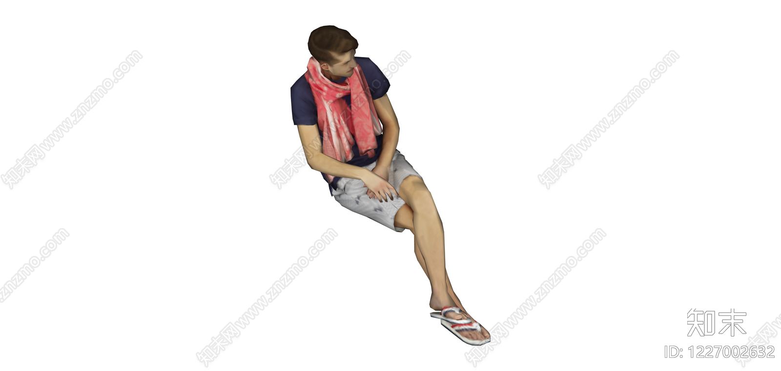 休闲坐姿人物模型SU模型下载【ID:1227002632】