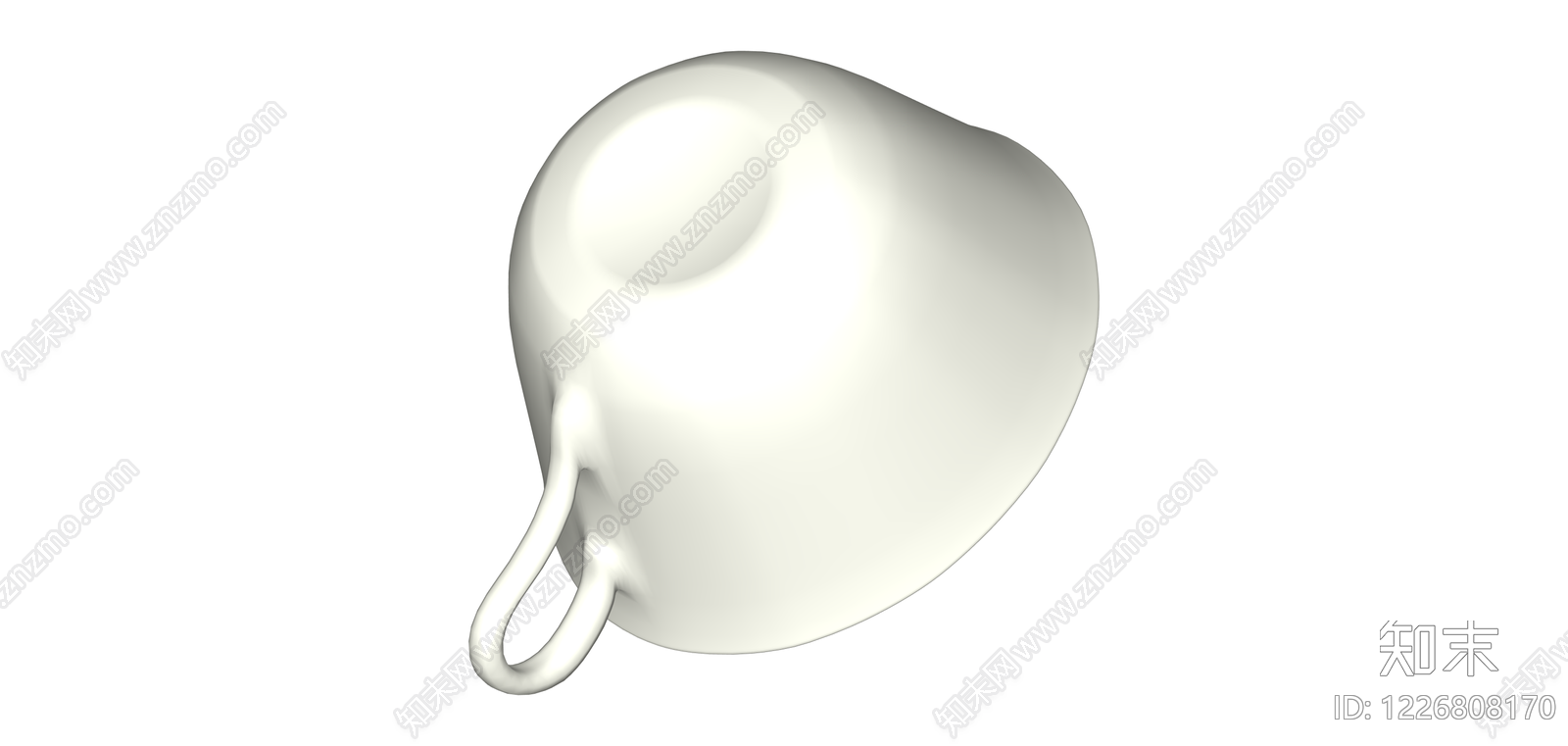 白色带把手器皿SU模型下载【ID:1226808170】