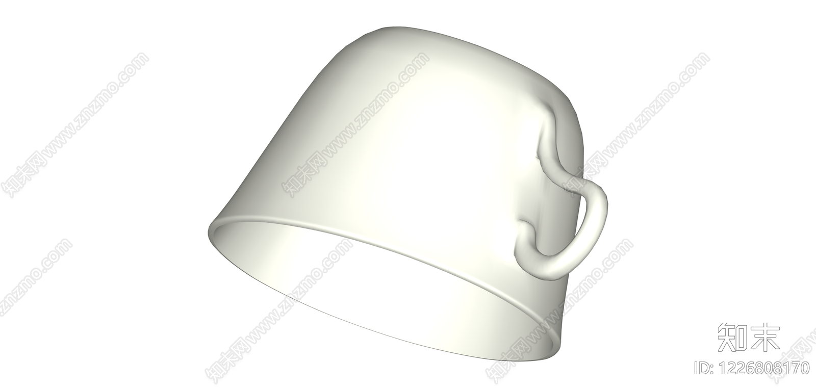 白色带把手器皿SU模型下载【ID:1226808170】