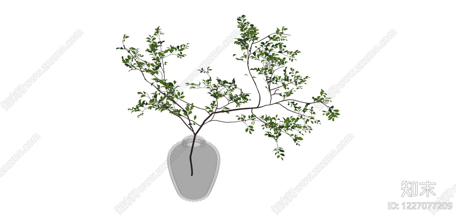 带盆绿植盆栽SU模型下载【ID:1227077209】