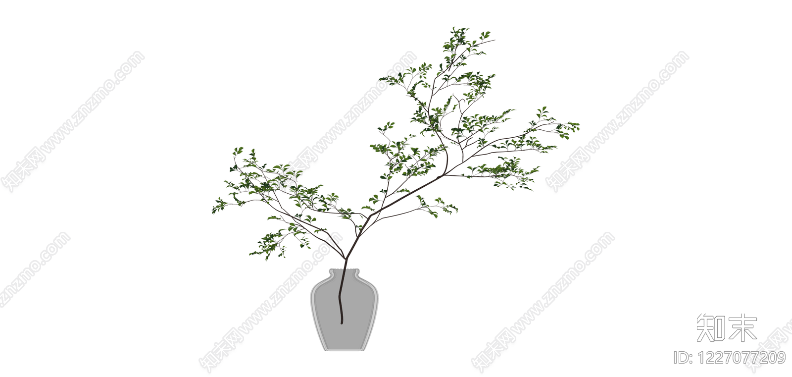 带盆绿植盆栽SU模型下载【ID:1227077209】