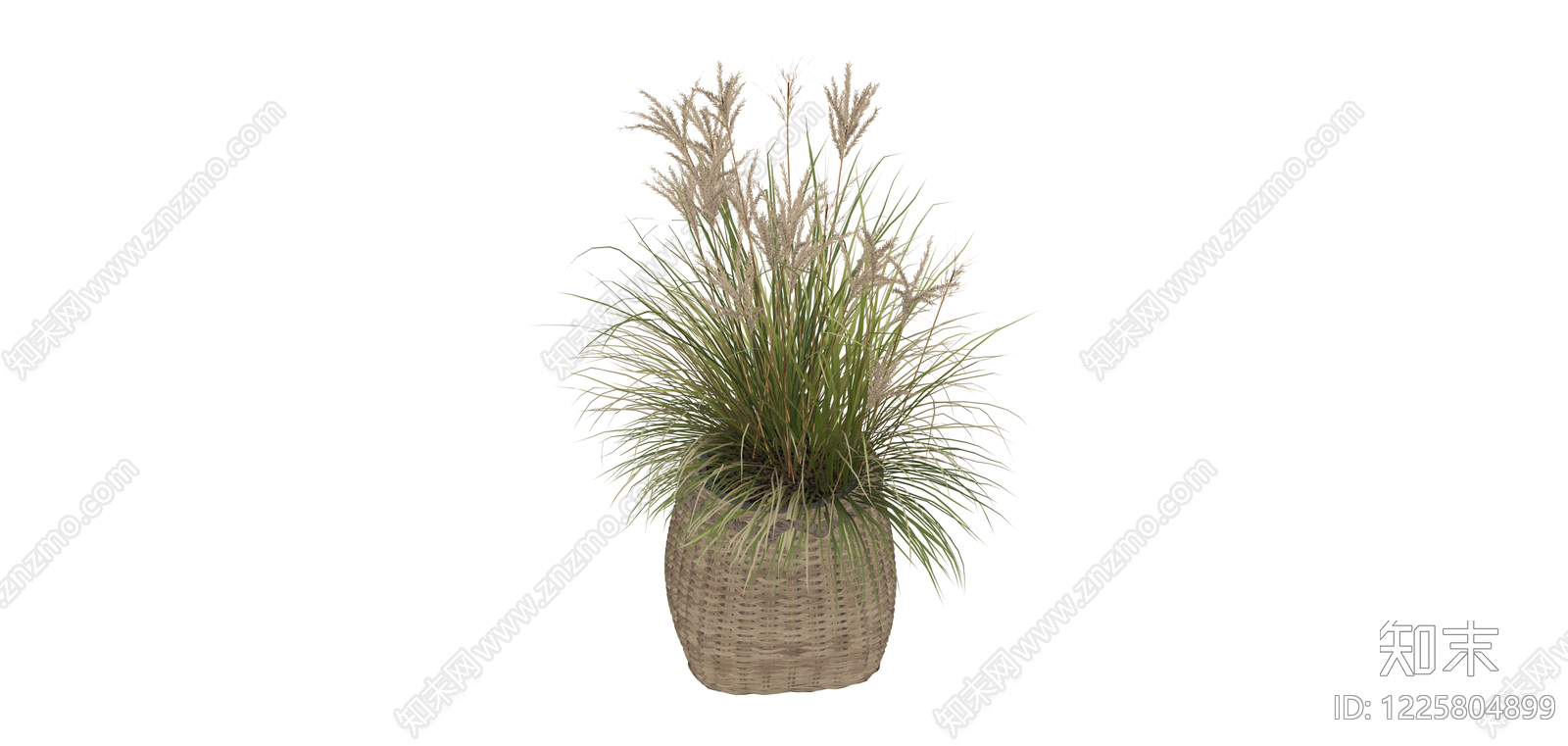 编织花篮绿植盆栽SU模型下载【ID:1225804899】