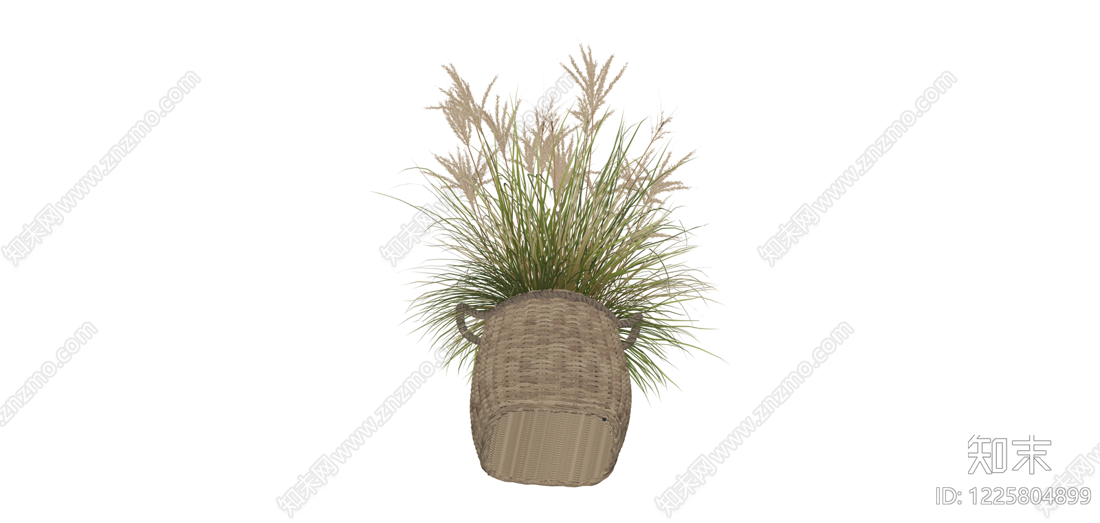 编织花篮绿植盆栽SU模型下载【ID:1225804899】