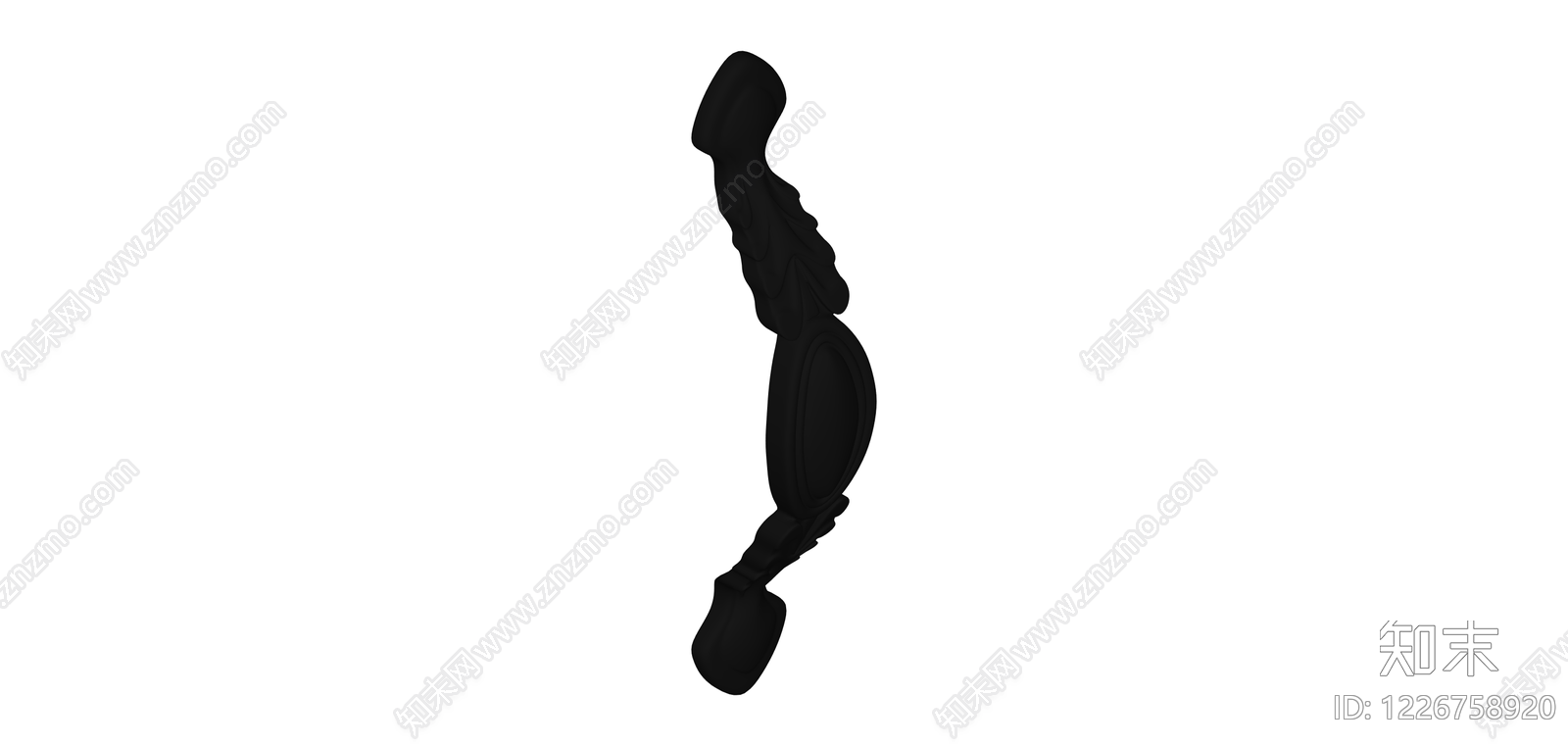 黑色装饰性把手SU模型下载【ID:1226758920】