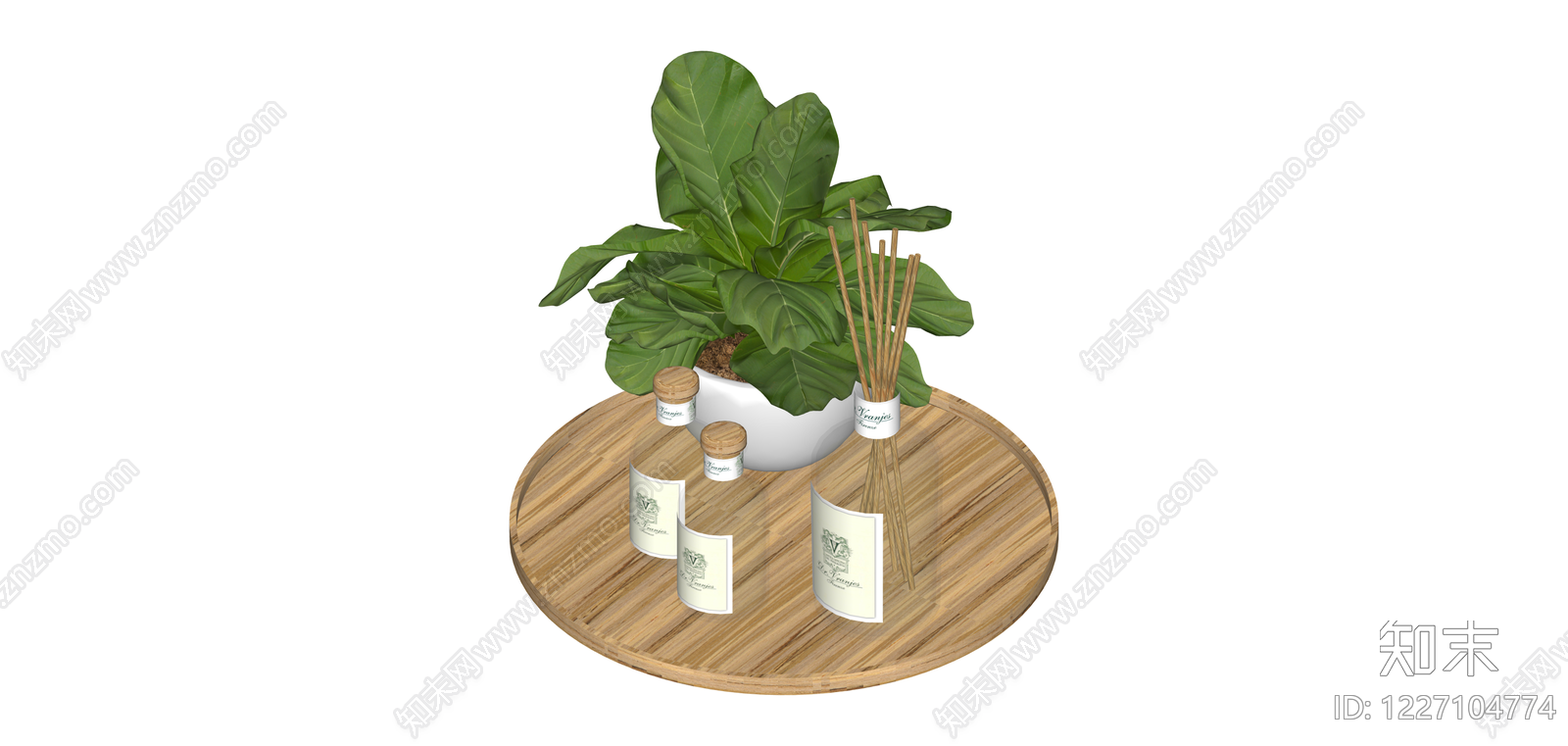 绿植香薰摆件组合SU模型下载【ID:1227104774】