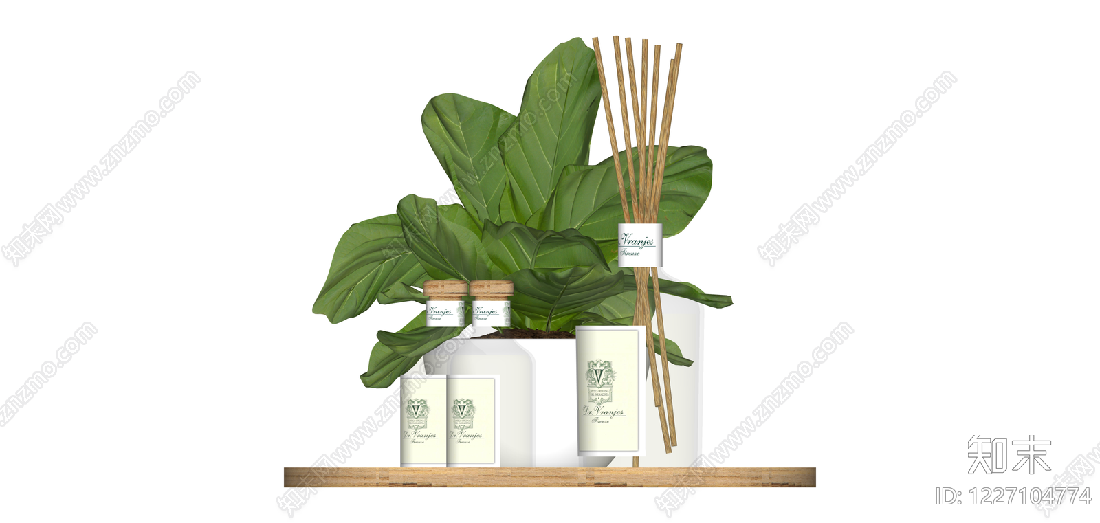 绿植香薰摆件组合SU模型下载【ID:1227104774】