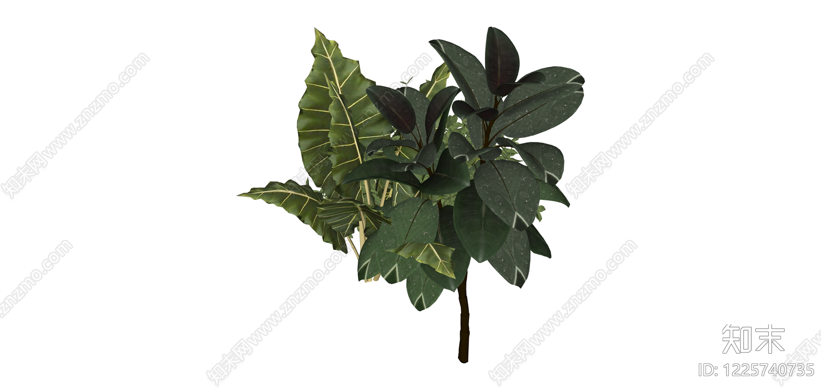 组合盆栽绿植模型SU模型下载【ID:1225740735】