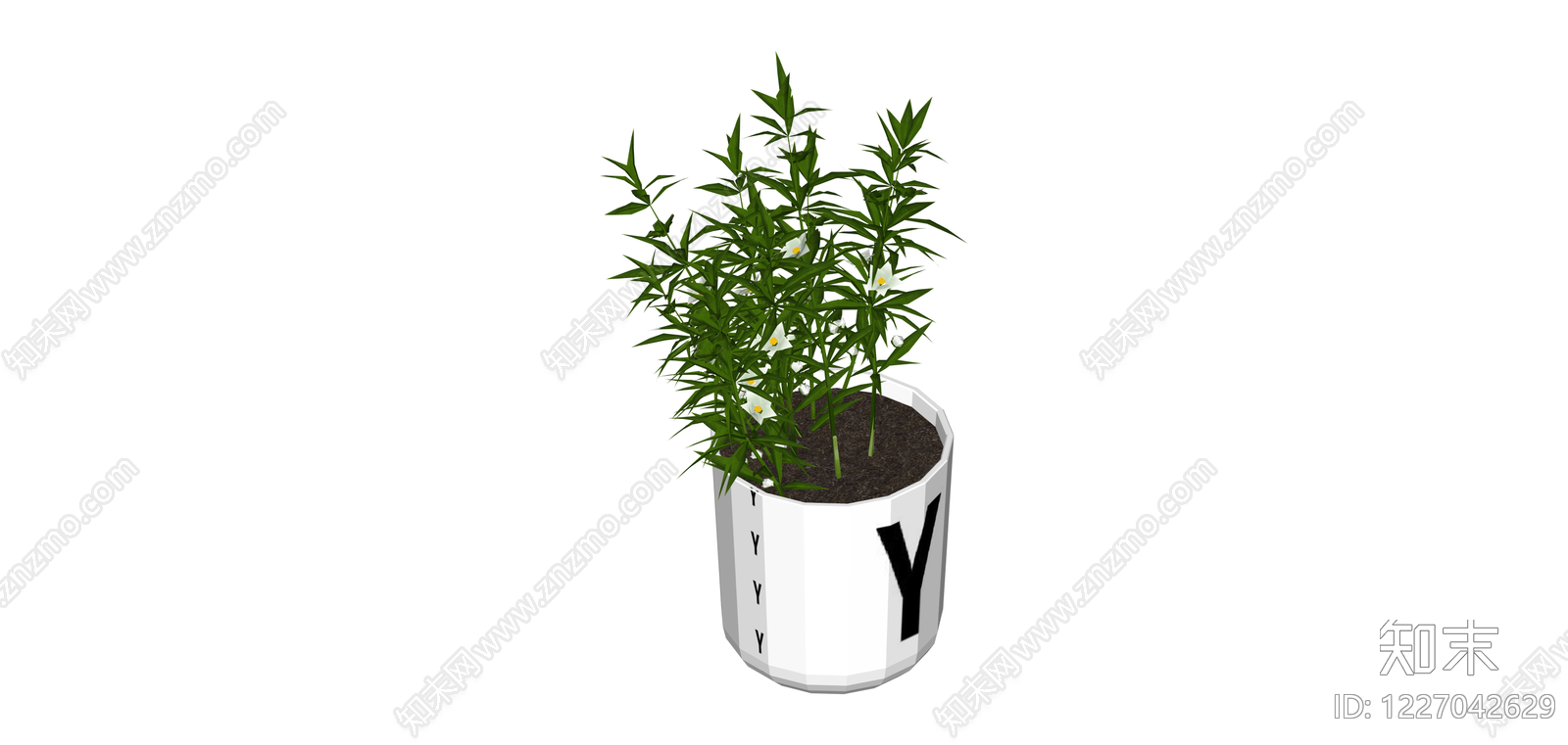 带盆绿植盆栽SU模型下载【ID:1227042629】