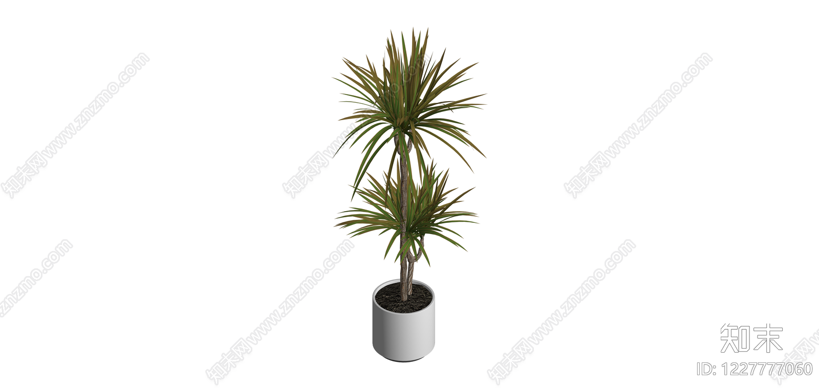 双头盆栽绿植SU模型下载【ID:1227777060】