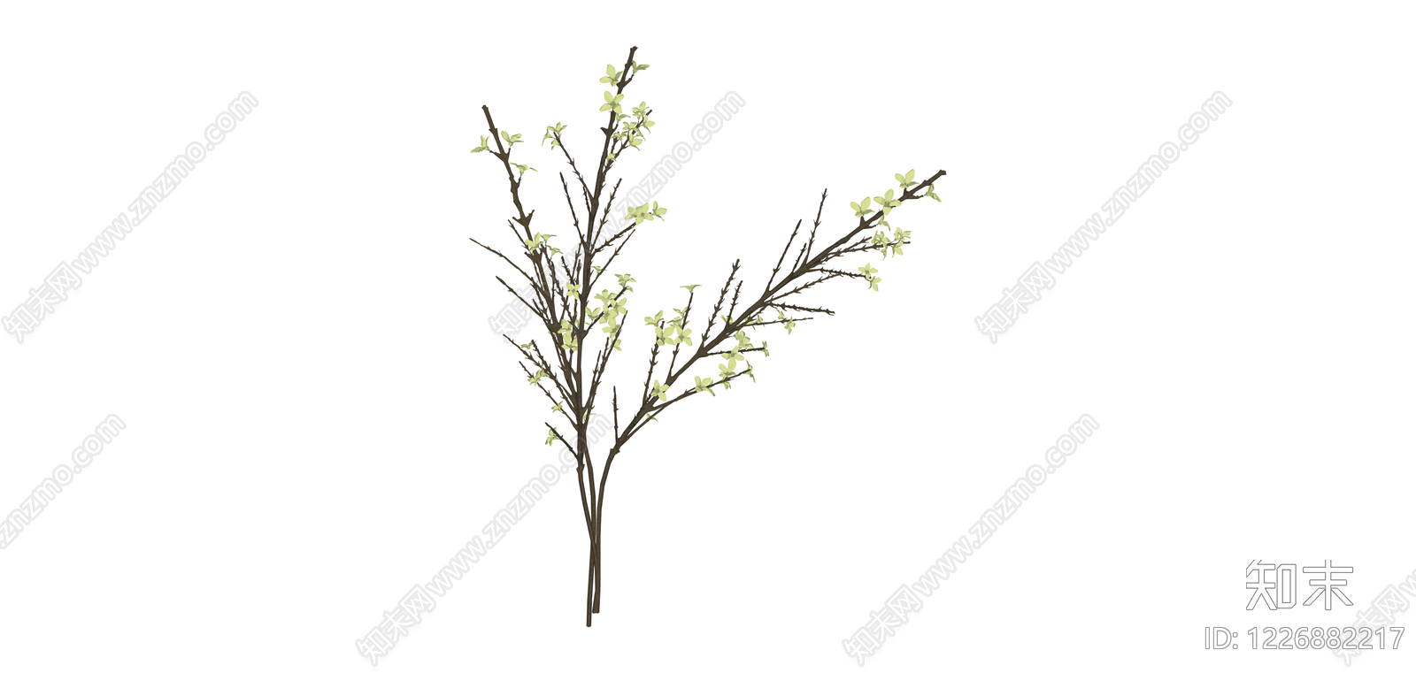 仿真绿植花艺枝条SU模型下载【ID:1226882217】