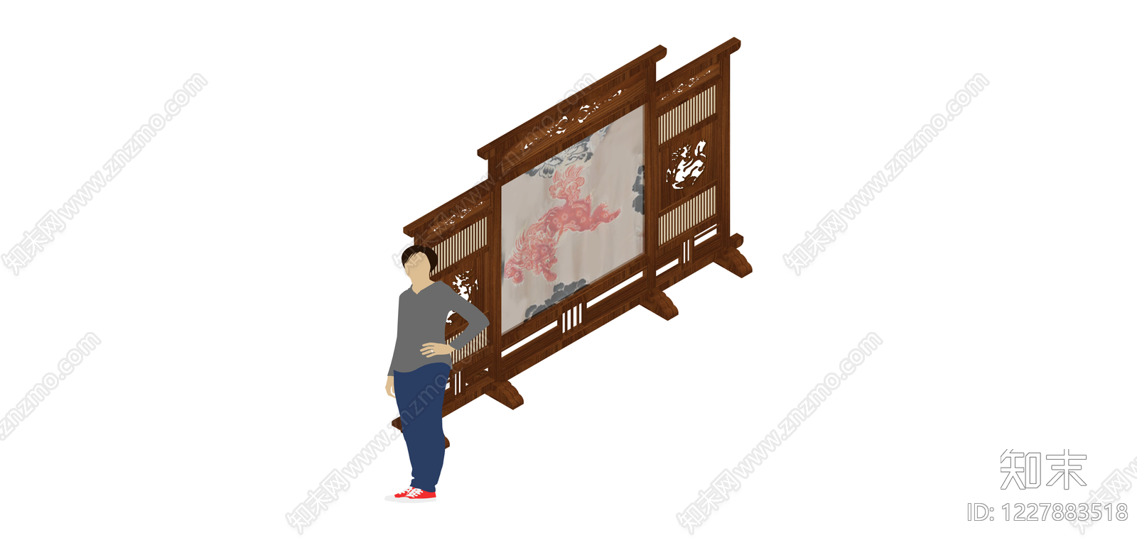 中式木质屏风SU模型下载【ID:1227883518】