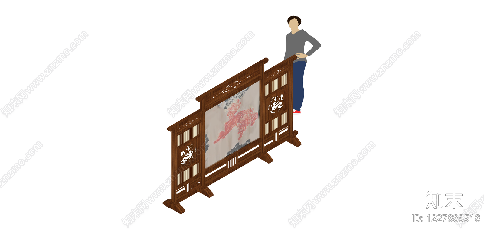中式木质屏风SU模型下载【ID:1227883518】