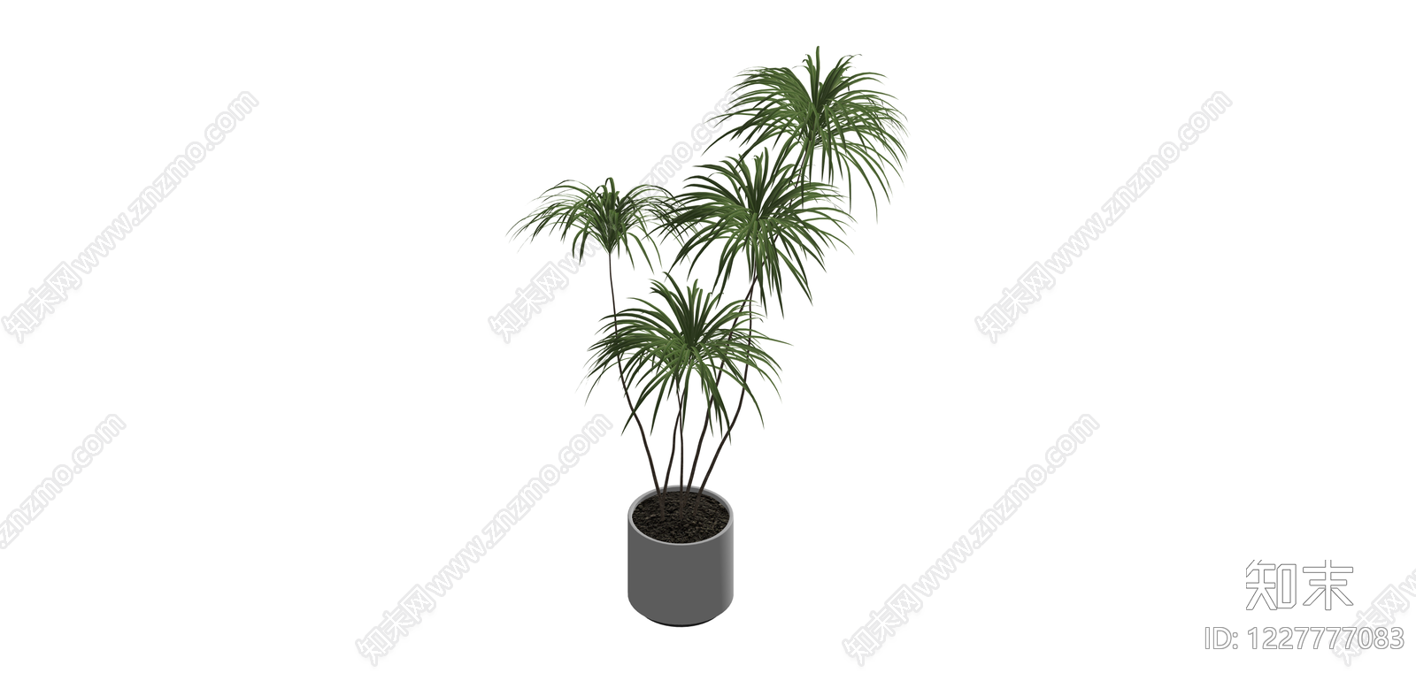 多杆盆栽绿植SU模型下载【ID:1227777083】