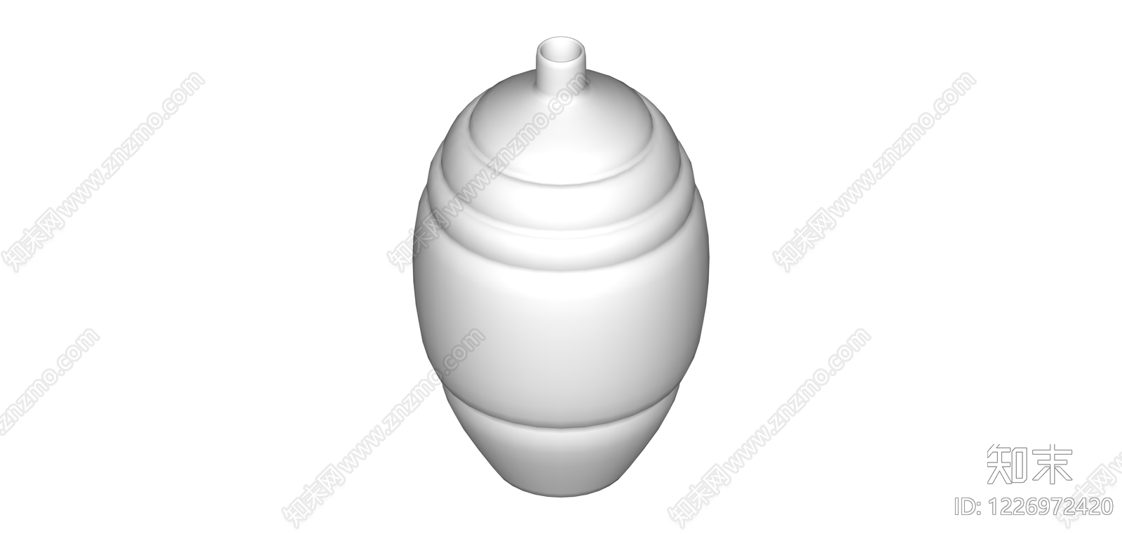 白模装饰器皿SU模型下载【ID:1226972420】