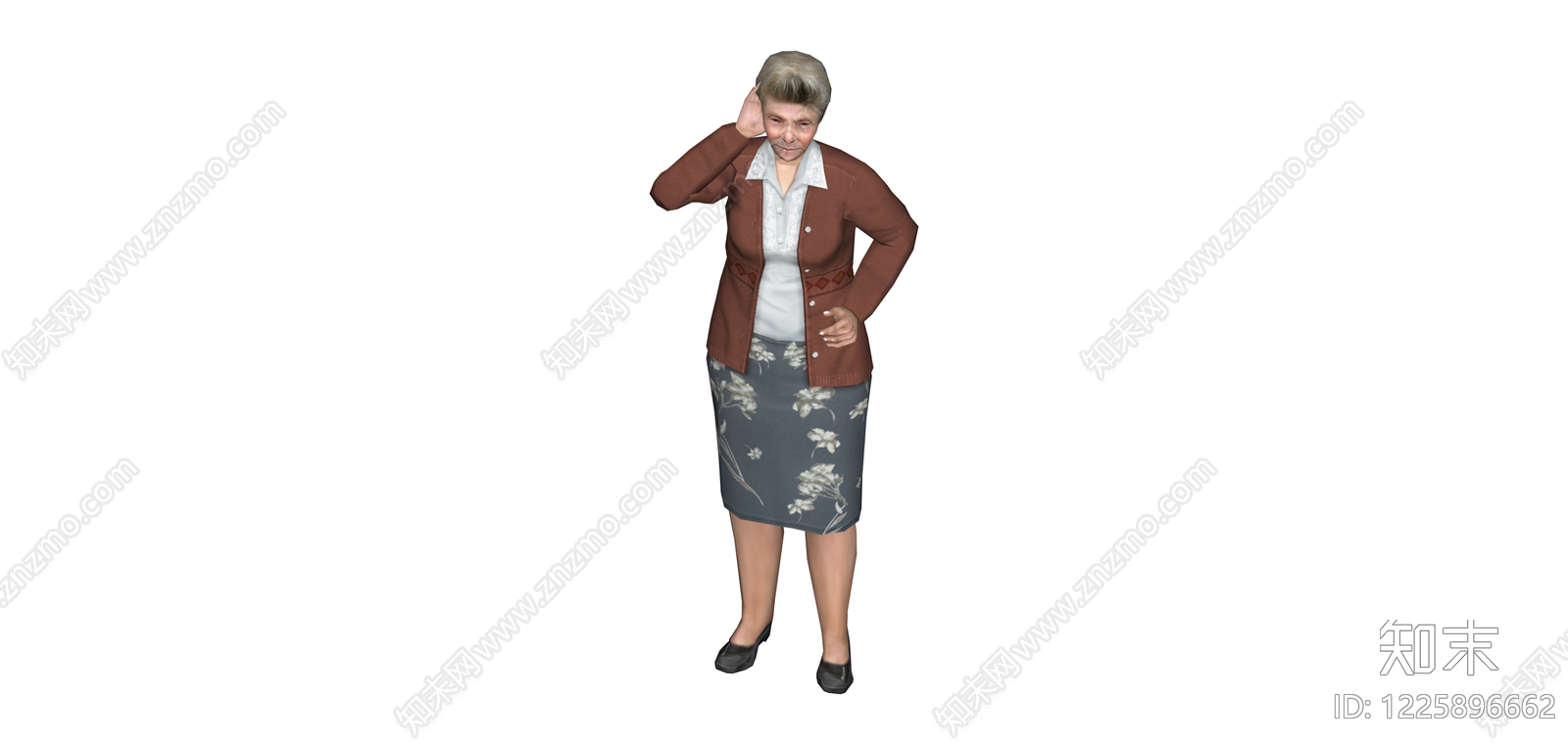 老年女性人物模型SU模型下载【ID:1225896662】