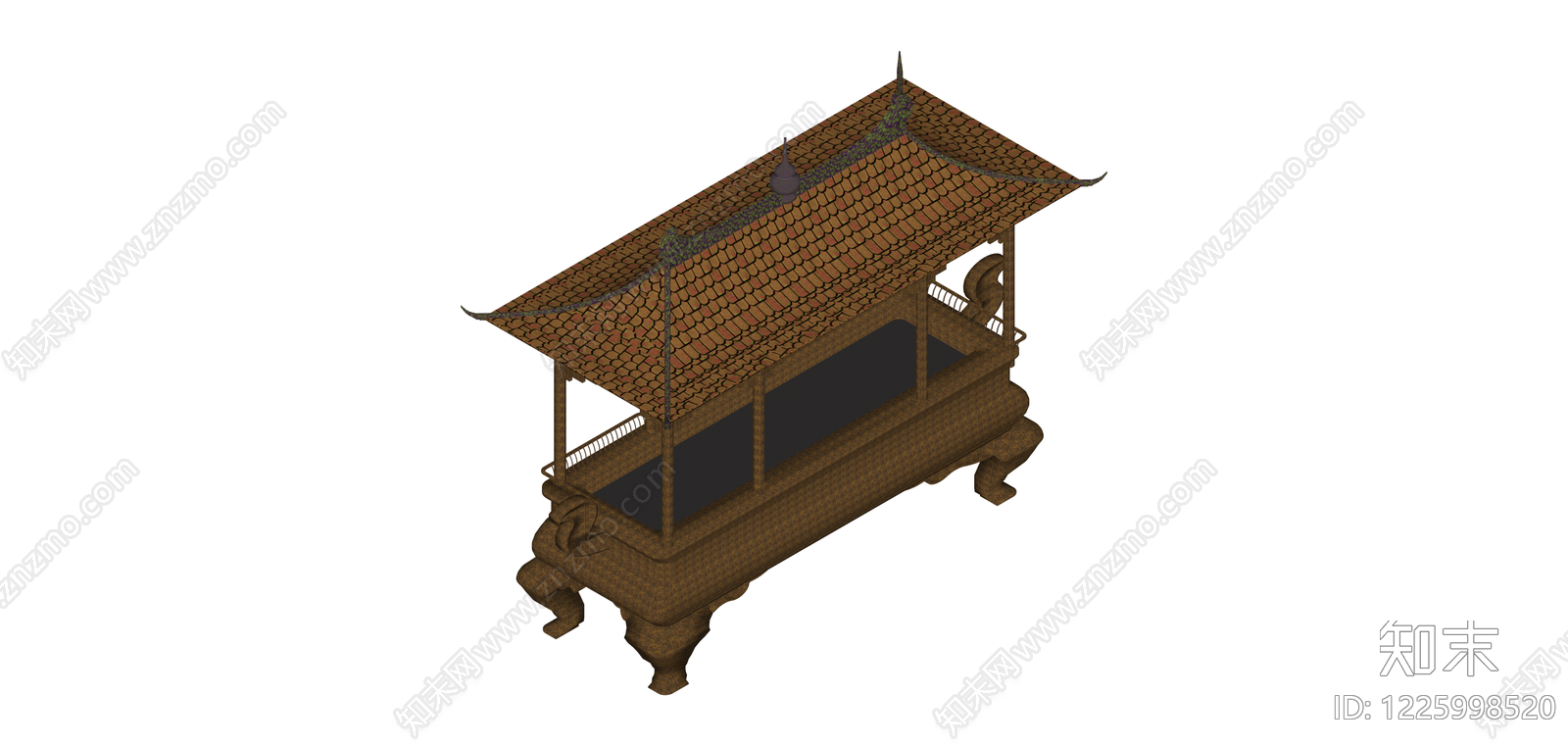 中式景观亭模型SU模型下载【ID:1225998520】
