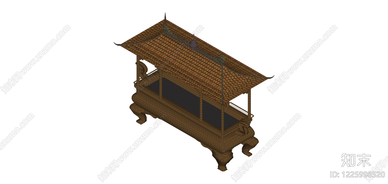 中式景观亭模型SU模型下载【ID:1225998520】