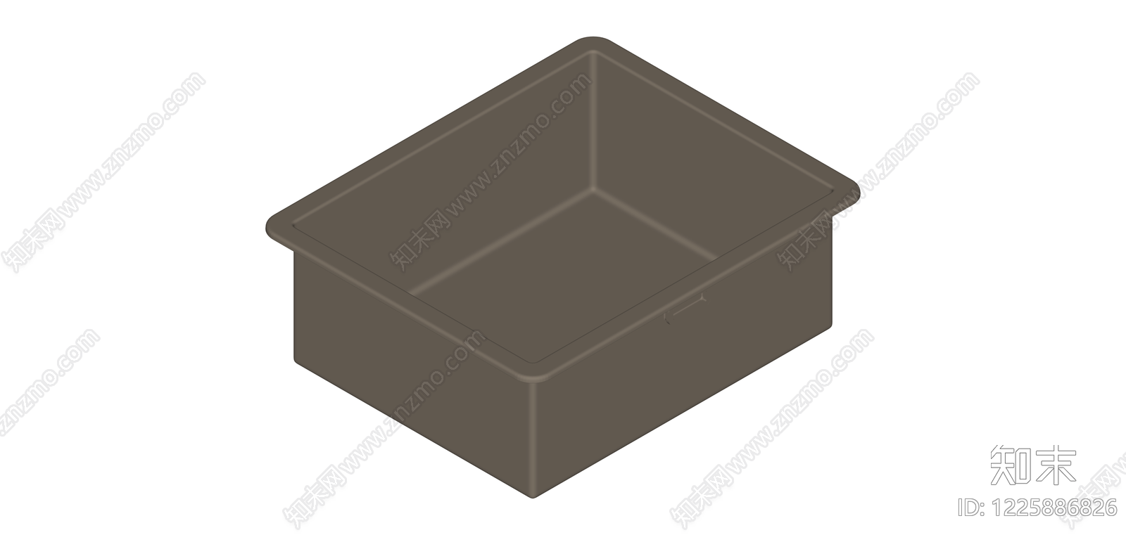 灰色单槽厨房水槽SU模型下载【ID:1225886826】