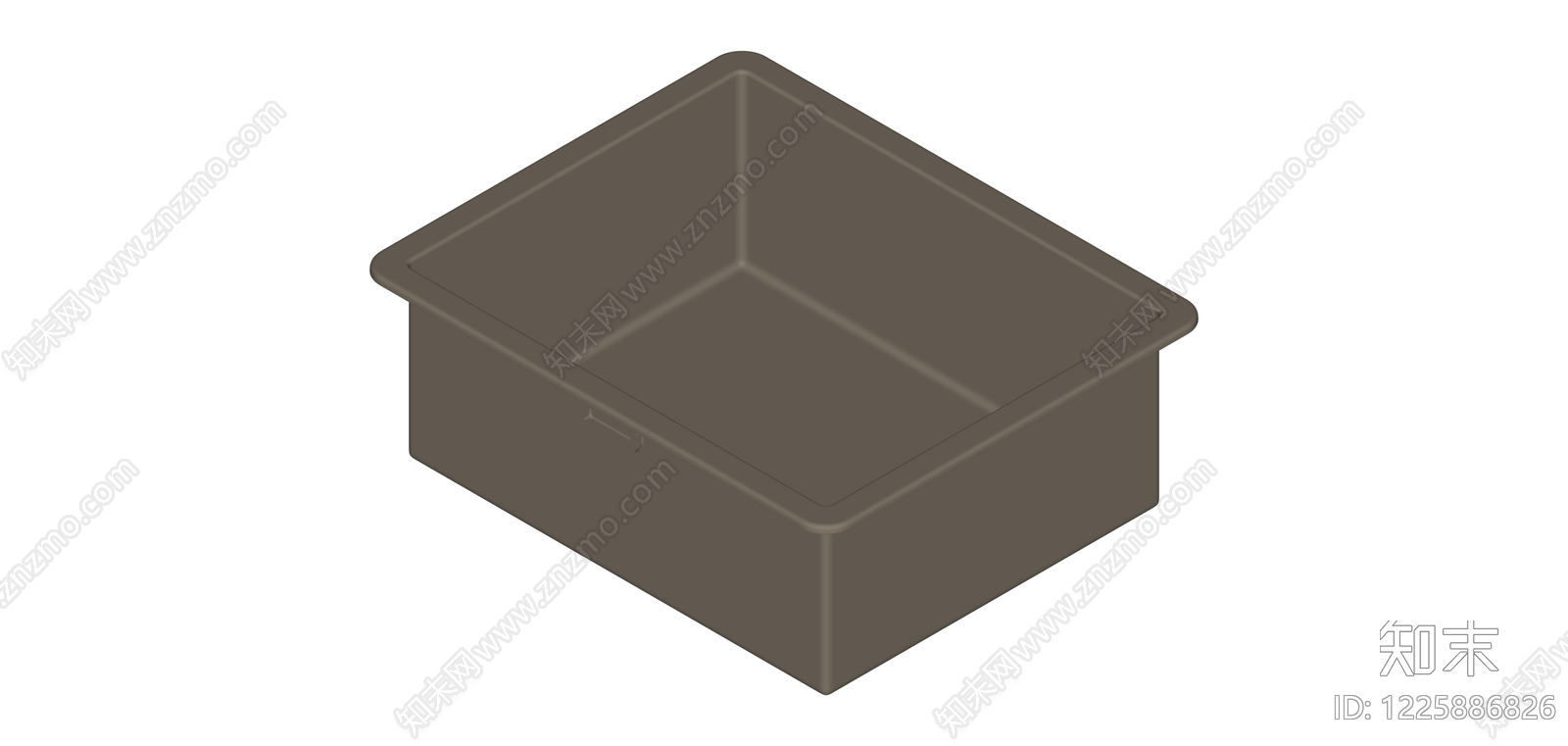 灰色单槽厨房水槽SU模型下载【ID:1225886826】