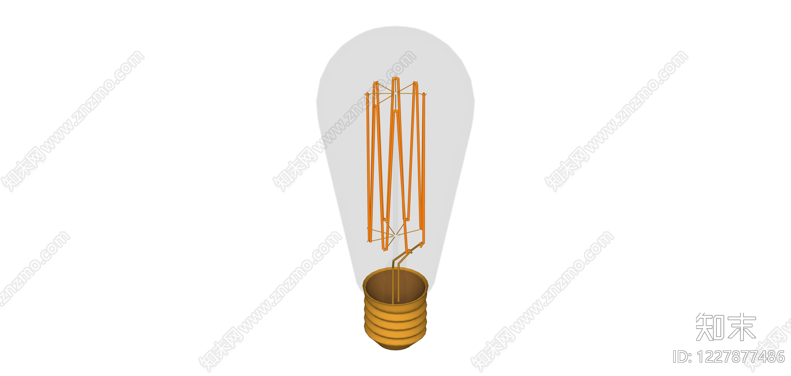 复古LED灯丝灯泡SU模型下载【ID:1227877486】