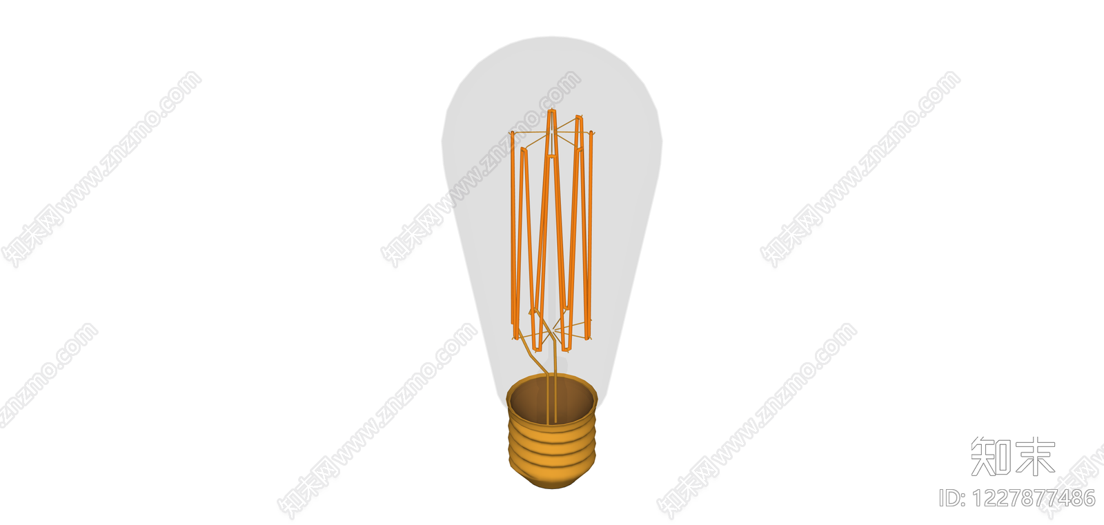 复古LED灯丝灯泡SU模型下载【ID:1227877486】