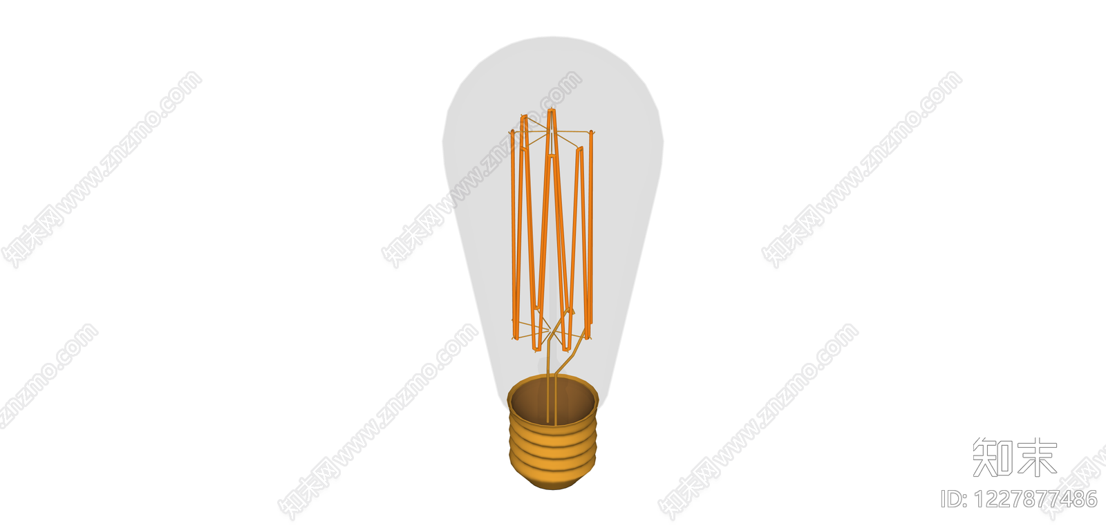 复古LED灯丝灯泡SU模型下载【ID:1227877486】