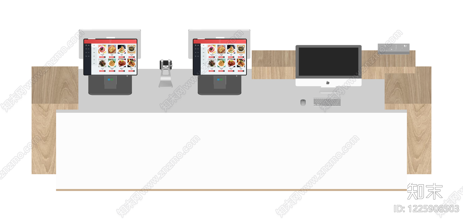 木纹收银台组件SU模型下载【ID:1225908503】