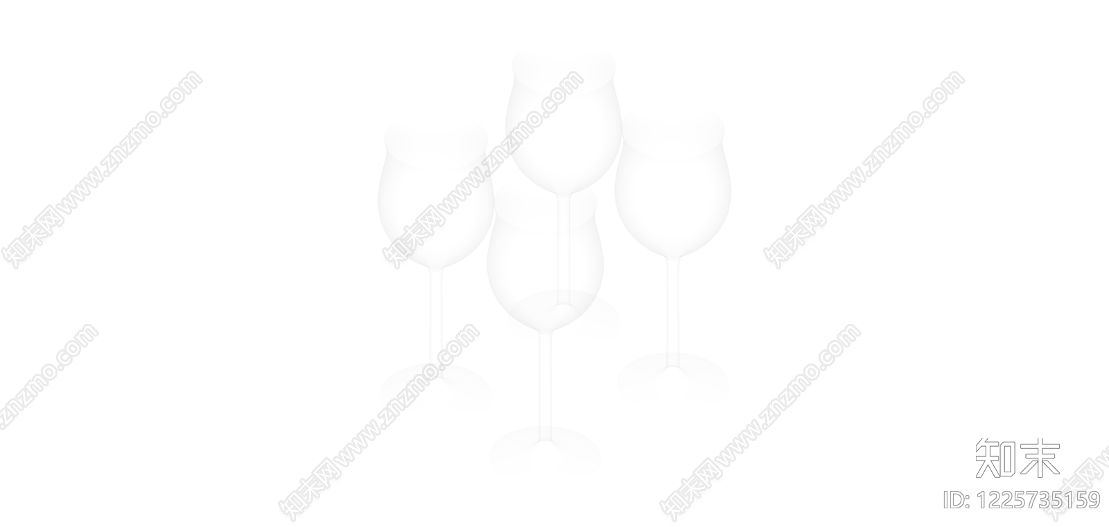 白色高脚酒杯SU模型下载【ID:1225735159】