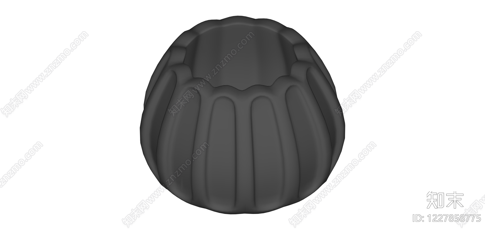 深灰色南瓜造型器皿SU模型下载【ID:1227858775】