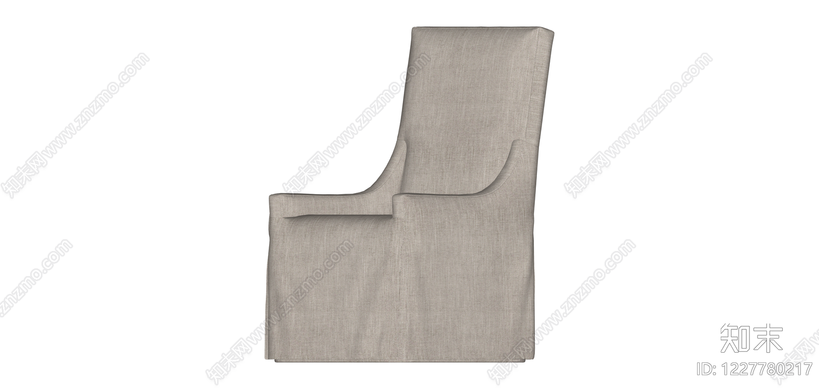 米色布艺高背椅SU模型下载【ID:1227780217】