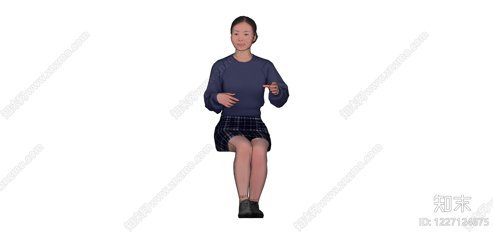 坐姿人物模型SU模型下载【ID:1227124675】