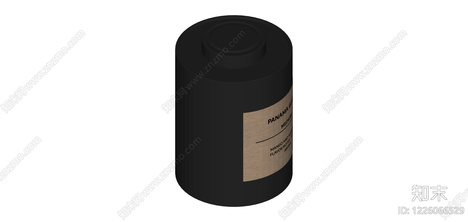 黑色圆柱茶叶罐SU模型下载【ID:1226066529】