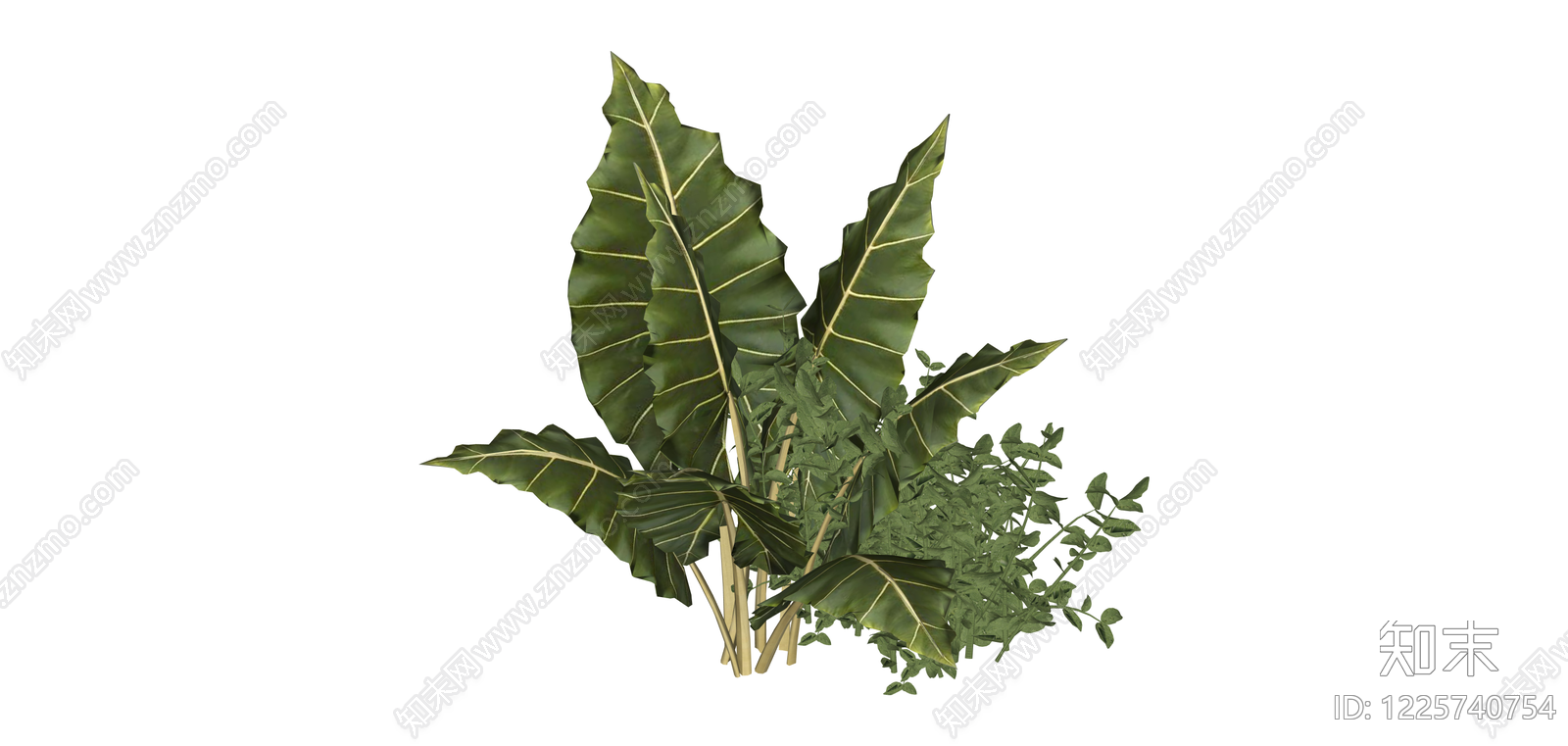 热带绿植组合盆栽SU模型下载【ID:1225740754】