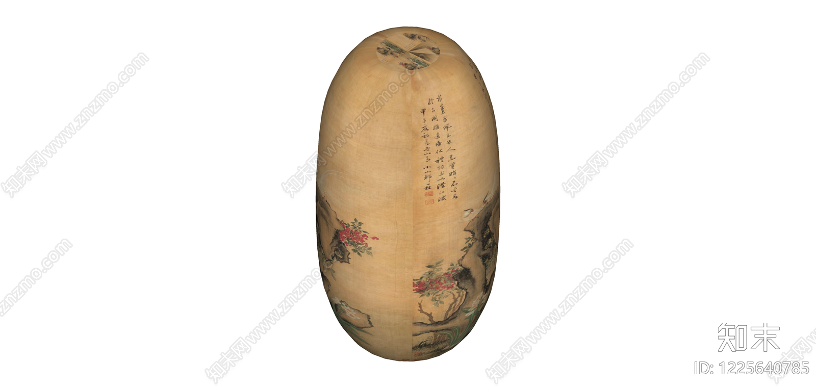 中式绘画装饰花瓶SU模型下载【ID:1225640785】